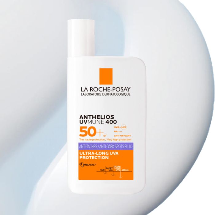 Сонцезахисний легкий корегуючий флюїд La Roche-Posay Anthelios UVA 400 проти гіперпігментації шкіри, UVA та HEV-променів SPF50+ 50мл