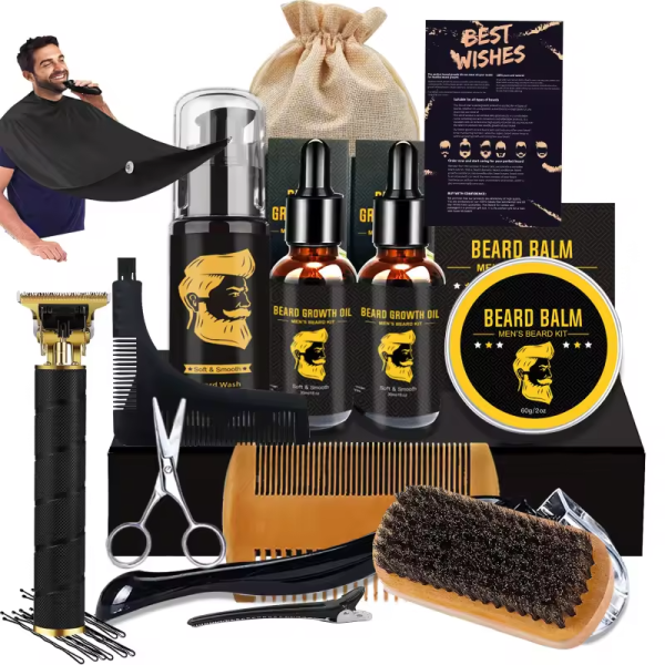 Набір для догляду за бородою 14 в 1 — Beard Care, повний комплект для стайлінгу та догляду